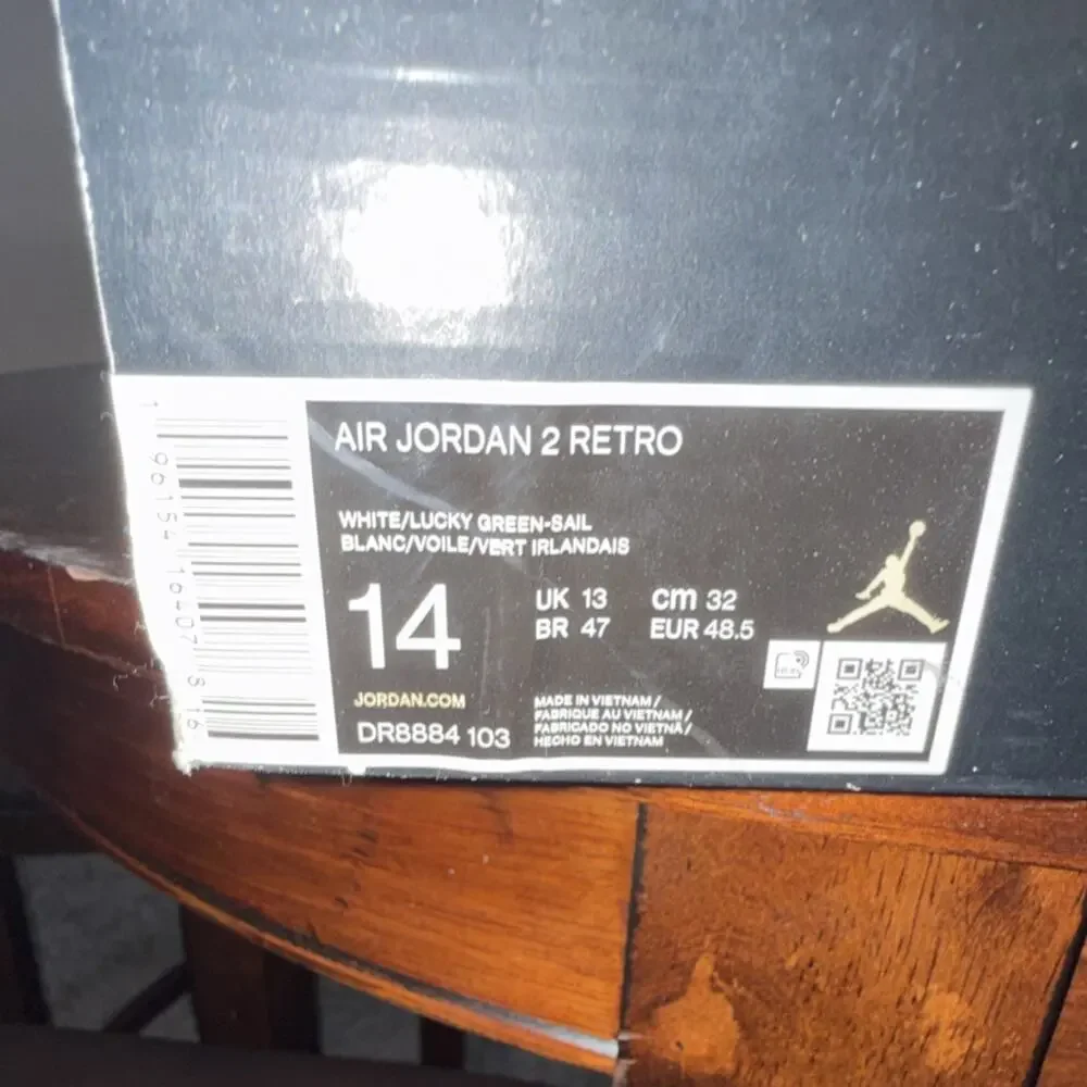 Size 14 - Air Jordan 2 Retro Lucky Green DR8884-103 White Sail 2023 OG Box